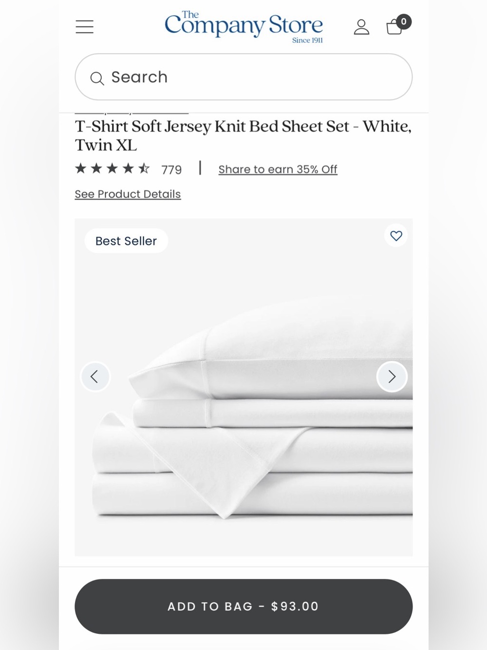 The Company Store Jersey Knit
Bed Sheet Set - Twin XL
